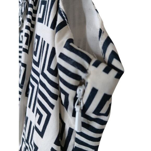 Tory Burch Dress Sz 4 Black White Geometric Print Sleeveless Cotton - Picture 7 of 16